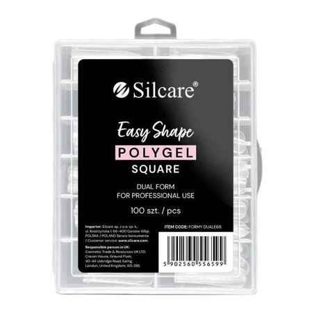 Easy Shape Polygel formy do akrylożelu Clear Dual Square 100szt.