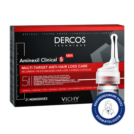 Vichy - aminexil clinical, kuracja przeciw wypadaniu włosów dla mężczyzn – 21 ampułek