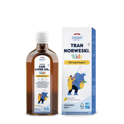 Tran Norweski Kids 500 mg Omega 3 - smak cytrynowy (250 ml)