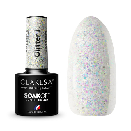 Soak Off UV/LED Glitter lakier hybrydowy 1 5g