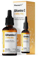 PHARMOVIT WITAMINA C Z DZIKĄ RÓŻĄ BEZGLUTENOWA W KROPLACH 30 ml
