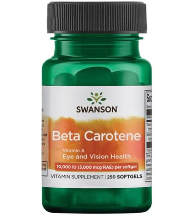 SWANSON Beta Carotene 10.000IU - Beta Karoten (250 kaps.)