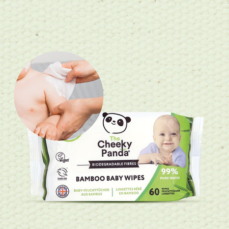 Cheeky Panda, Chusteczki nawilżane dla dzieci, 60 szt.