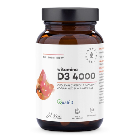 Aura Herbals Witamina D3 4000 90 k z lanoliny