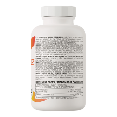 OstroVit Witamina B12 Metylokobalamina 100 µg - 120 tabl.