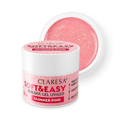 Soft&amp;Easy Builder Gel żel budujący Glimmer Pink 90g