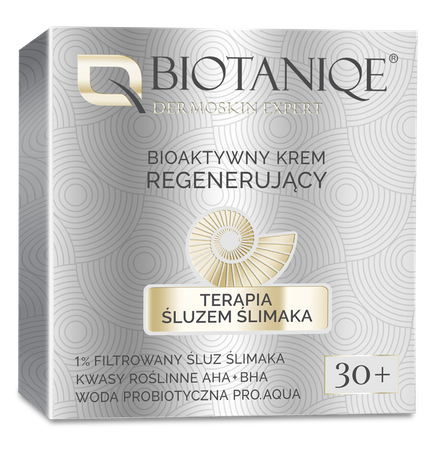 Biotaniqe, Terapia Śluzem Ślimaka, BioAktywny Krem Regenerujący 30+, 50 ml