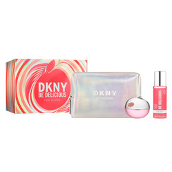 DKNY Be Delicious Fresh Blossom zestaw woda perfumowana spray 100ml + mgiełka do ciała 125ml  + kosmetyczka