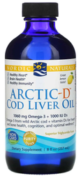 Nordic Naturals Arctic-D Cod Liver Oil Omega 3 kwasy tłuszczowe EPA i DHA + Witamina D - 237 ml