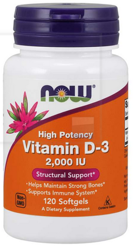 Now - Vitamin D3 2000IU - 120 kaps