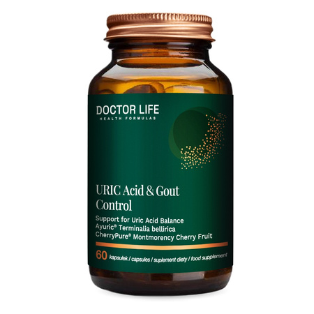 Uric Acid &amp; Gout Control suplement diety wspierający utrzymanie prawidłowego stężenia kwasu moczowego 60 kapsułek