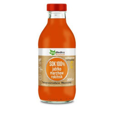 EkaMedica Sok 100% jabłko marchew rokitnik 300ml