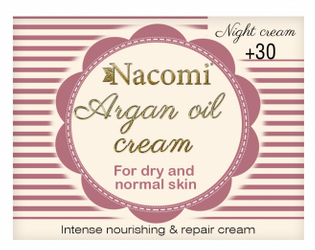 Nacomi - Krem na noc arganowy z kwasem hialuronowym 30+  -  50 ml