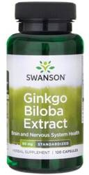 Swanson − Ginko Biloba ekstrakt 60 mg − 120 kaps.