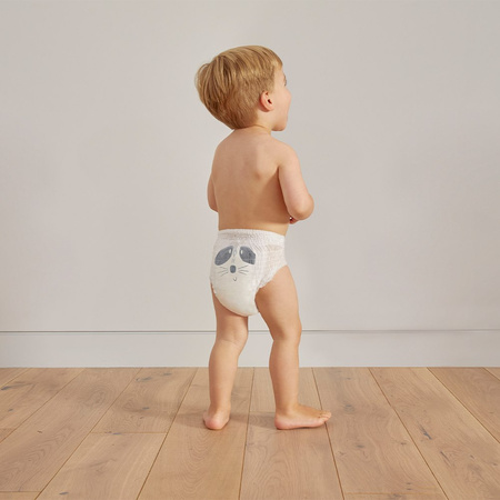 Kit & Kin, Pieluchomajtki Nappy Pants 6 XL (12-17 kg), Jeżyk/Szop, 18 szt.