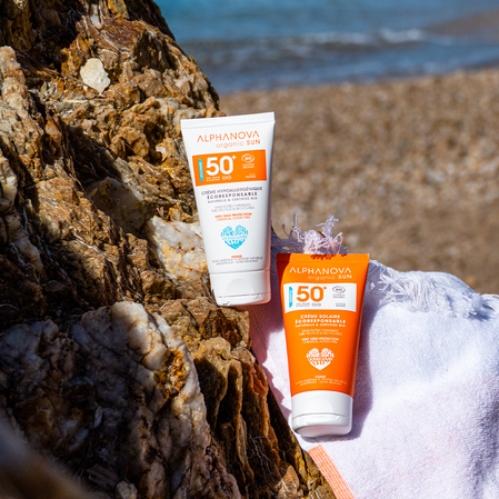 Alphanova Sun Bio, Krem przeciwsłoneczny, hipoalergiczny, wodoodporny, filtr SPF50, 50g