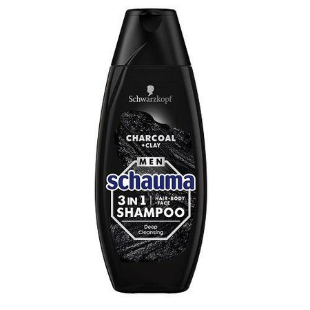 Men Charcoal 3in1 Shampoo szampon dla mężczyzn do włosów twarzy i ciała z węglem i glinką 400ml