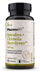 Pharmovit SPIRULINA + CHLORELLA BLUE-GREEN (500 mg) BEZGLUTENOWA 180 tabl.