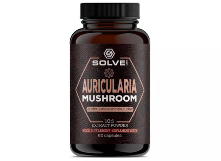 SolveLabs Auricularia (Uszak bzowy) 10:1 wsparcie odporności 60 kaps.