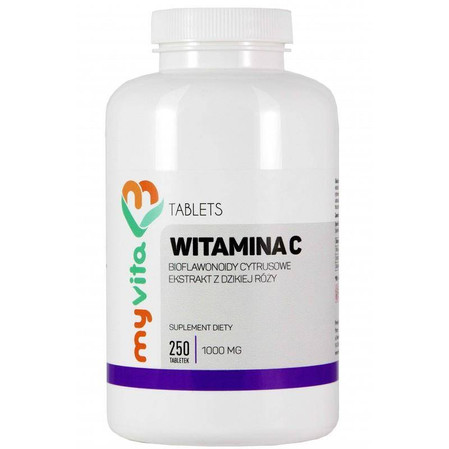 MyVita - Witamina C 1000 mg (biofl. + róża) - 250 tabl.