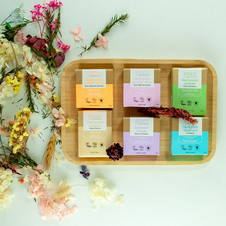 SOLIDE by alphanova, Delikatna kostka do mycia twarzy i ciała, do skóry suchej, 100 g