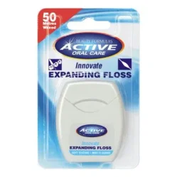 Beauty Formulas Active Oral Care Expanding Floss nić dentystyczna miętowa pęczniejąca z fluorem 50 metrów