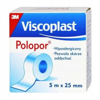 Viscoplast Polopor 5 m x 2,5 cm przylepiec włókninowy 1 rolka