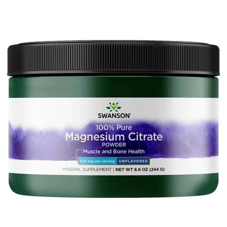 Swanson Cytrynian Magnezu 100% Czystości 244 G