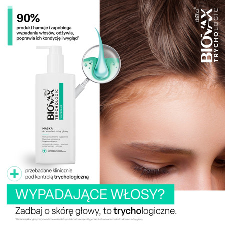 L'biotica Biovax Trychologic maska do włosów i skóry głowy wypadanie 200 ml