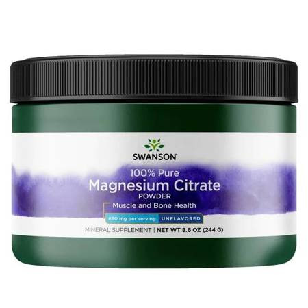Swanson Cytrynian Magnezu 100% Czystości 244 G - KRÓTKA DATA 2025-06-30