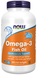 NOW FOODS Omega-3 Molecularly Distilled (Fish Softgels) (200 kaps.)