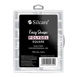 Easy Shape Polygel formy do akrylożelu Clear Dual Square 100szt.