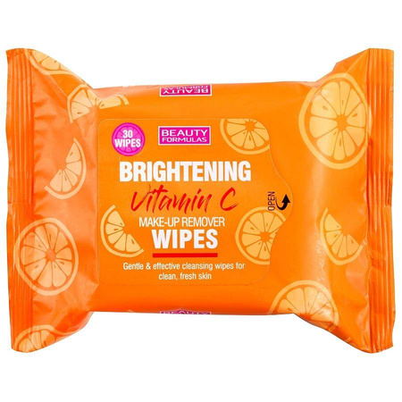 Beauty Formulas Brightening Vitamin C Chusteczki oczyszczające do twarzy z Witaminą C 1op.-30szt