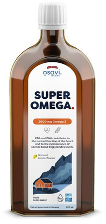 Osavi Super Omega, 2900mg Omega 3 kwasy tłuszczowe EPA i DHA 500ml smak cytryna