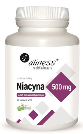 Niacyna, Amid Kwasu nikotynowego 500 mg x 100 kaps VEGE