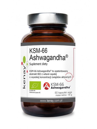 Kenay Ashwagandha KSM-66 na wsparcie odporności na stres, snu i witalności Bio 60 kap.
