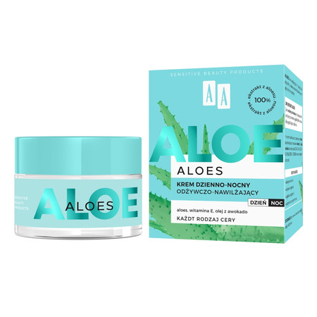 AA − Krem odżywczo-nawilżający Aloes 100% Aloe Vera Extract − 50 ml