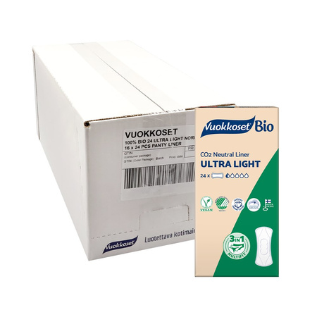 Vuokkoset BIO, ULTRA LIGHT, Cienkie wkładki higieniczne, 24 szt.