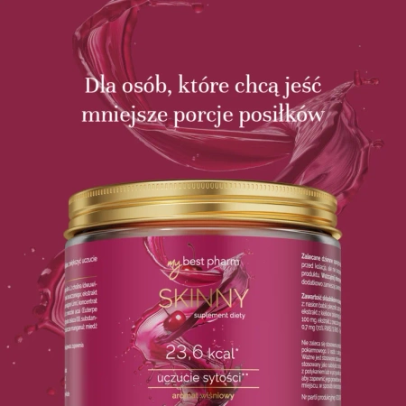 MyBestPharm - MyBestSkinny suplement diety w proszku, smak wiśniowy 222g           