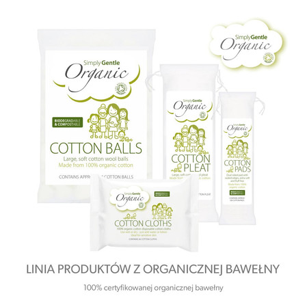 Simply Gentle, Organiczne patyczki kosmetyczne do uszu, 200 szt.