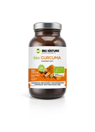 Big Nature Curcuma + Piuperyna wsparcie dla wątroby BIO 150 tabl.