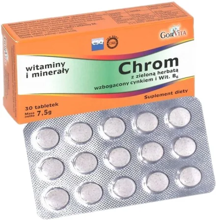 Gorvita Chrom + Zielona Herbata + Cynk 30 tabl.