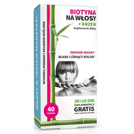 Noble Health Biotyna na włosy + Krzem, 40 tabl.