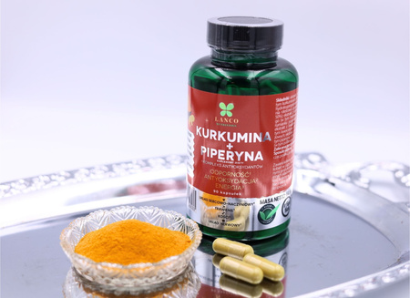 Lanco Nutritions KURKUMINA + PIPERYNA 1155 mg - Kompleks antyoksydantów 60 kaps.