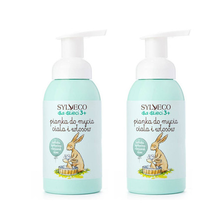 Zestaw: 2x Sylveco dla dzieci 3+ - Pianka do mycia ciała i włosów - 290ml