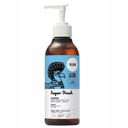 Yope - Szampon do włosów przetłuszczających się Świeża Trawa Super Fresh 300ml