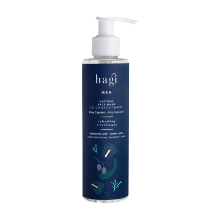 Hagi Men - Naturalny żel do mycia twarzy orzeźwiający Ahoj Kapitanie 200ml
