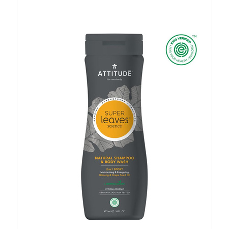 Attitude, MEN, Szampon i płyn do mycia ciała 2 w 1, SPORTS MEN, 473mL