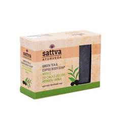 Zestaw 2x Sattva - Mydło w kostce do ciała Green Tea & Coffee 125g