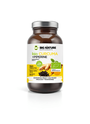Big Nature Curcuma Ginger + Piperina wsparcie trawienia BIO 150 tabl.